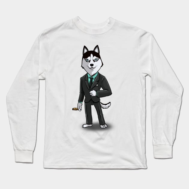 Elegant Husky Long Sleeve T-Shirt by wtama